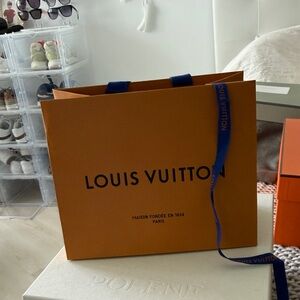 Louis Vuitton Tangerine Bag with Blue Ribbon
